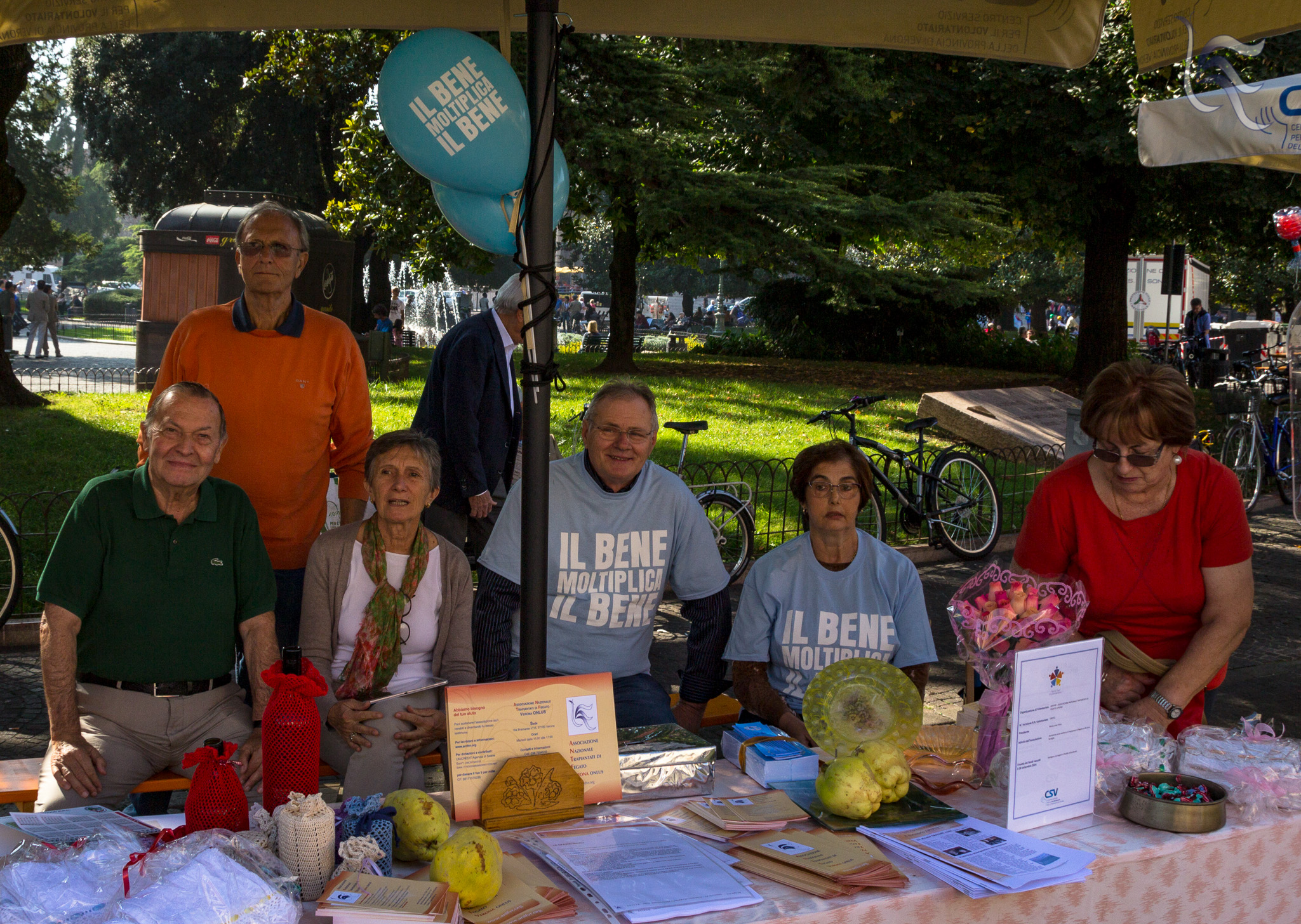 Banchetto dell'Associazione Trapiantati di Fegato Verona ODV alla Festa del Volontariato 2014